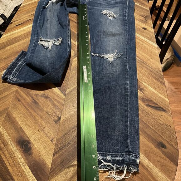 Rag & Bone‎ Dre Jeans Distressed Denim Dark Wash Skinny Stretch Womens Size 27 - Picture 9 of 10